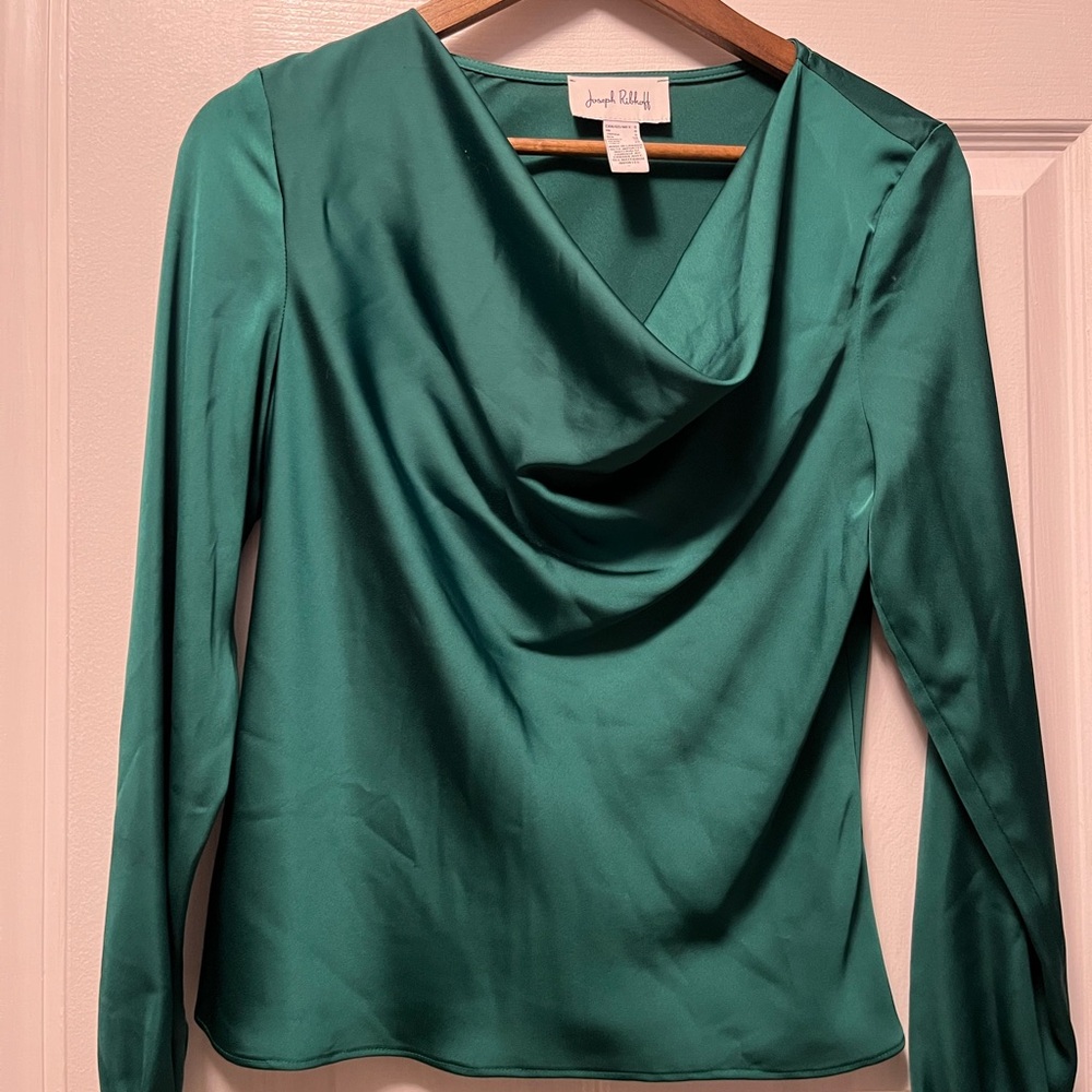 Emerald Green Draped Top by Joseph Ribkoff